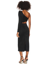 Load image into Gallery viewer, black formal dress with cutouts
