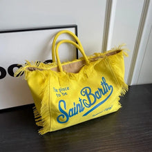 Load image into Gallery viewer, St Barth’s Fringe Bag || Yellow
