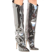 Load image into Gallery viewer, Beyoncé metallic boots cheap
