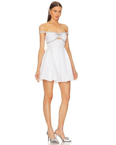 White babydoll dress revolve asos house of Cb meshki ohpolly hot Miami styles