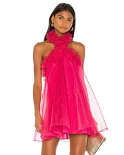 Load image into Gallery viewer, Pink babydoll chiffon dress revolve asos house of Cb meshki ohpolly hot Miami styles
