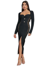 Load image into Gallery viewer, Cheap bandage dress black long sleeve bandage dress
