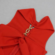 Load image into Gallery viewer, Sexy red bandage dress with cutout rhinestone neckline house of Cb revolve
