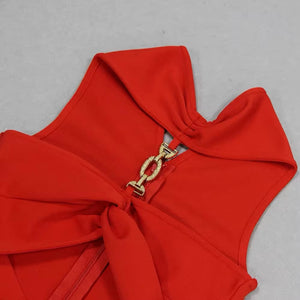 Sexy red bandage dress with cutout rhinestone neckline house of Cb revolve