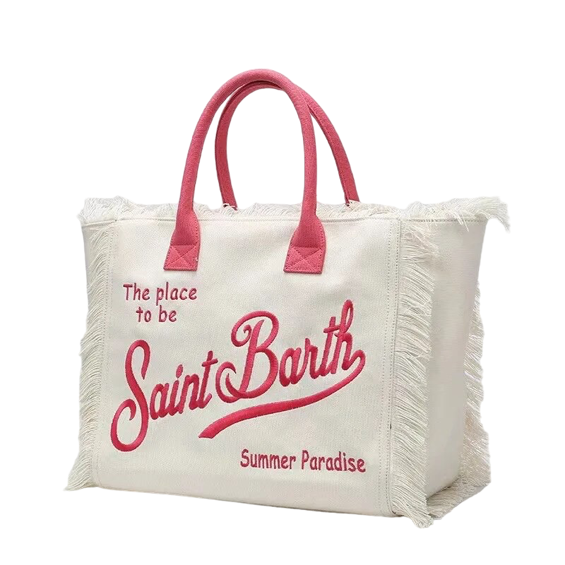 St Barth’s Fringe Bag || White