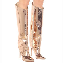 Load image into Gallery viewer, Beyoncé metallic boots cheap
