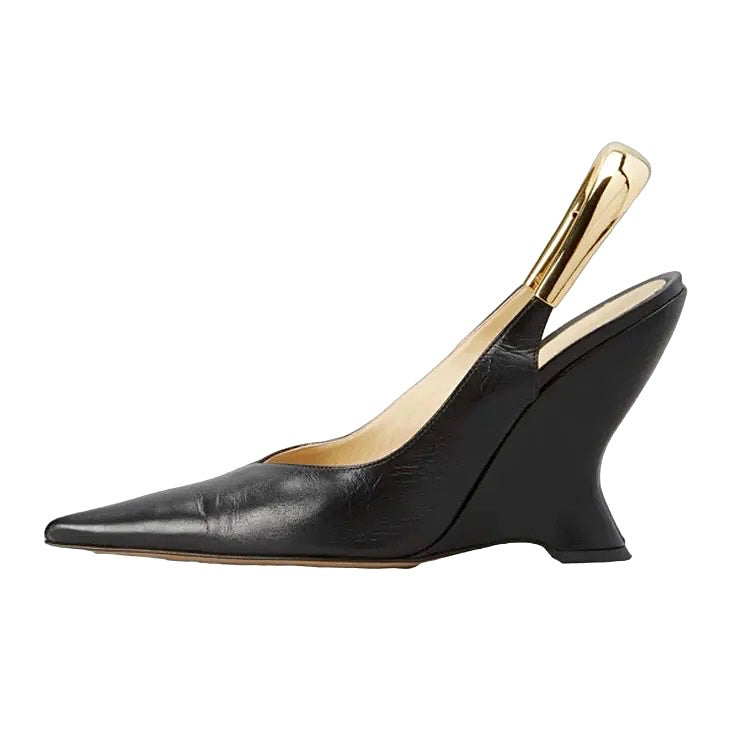 Naomi Slingback Heels || Black