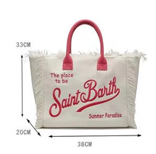 Load image into Gallery viewer, St Barth’s Fringe Bag || White
