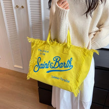 Load image into Gallery viewer, St Barth’s Fringe Bag || Yellow
