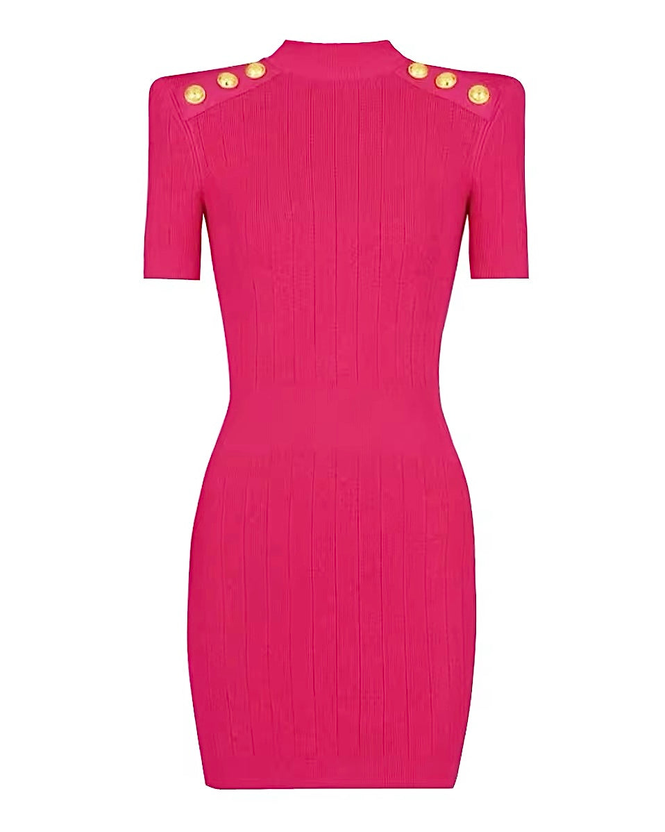 Pink Balmain bodycon dress old money fashion