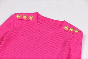 Marcella Sweater || Hot Pink