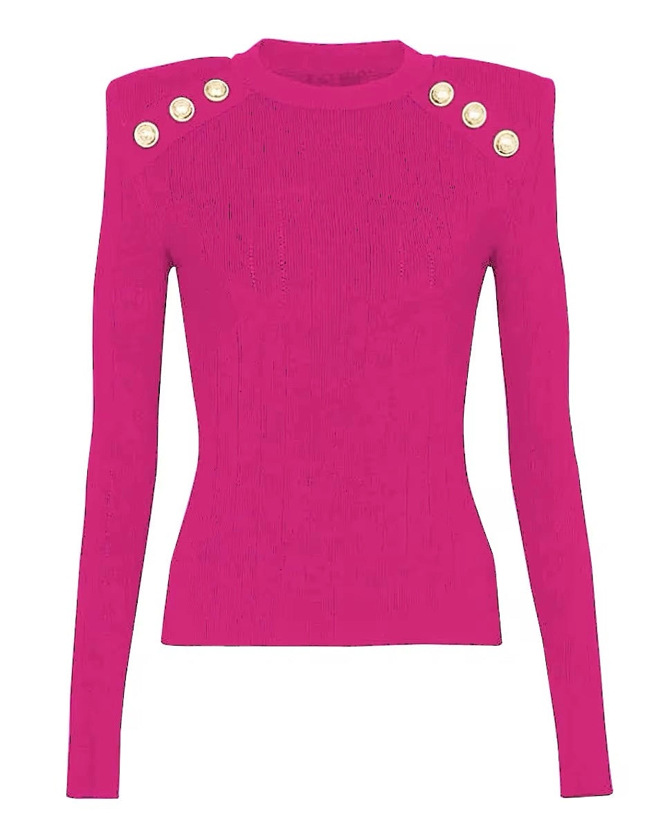 Marcella Sweater || Hot Pink