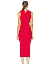 Load image into Gallery viewer, Sexy red bandage dress with cutout rhinestone neckline house of Cb revolve
