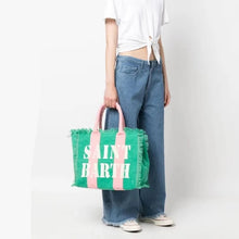 Load image into Gallery viewer, St Barth’s Fringe Bag || Seafoam
