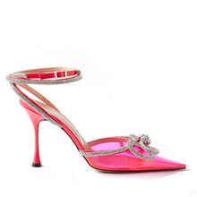 Load image into Gallery viewer, pink crystal bow heels
