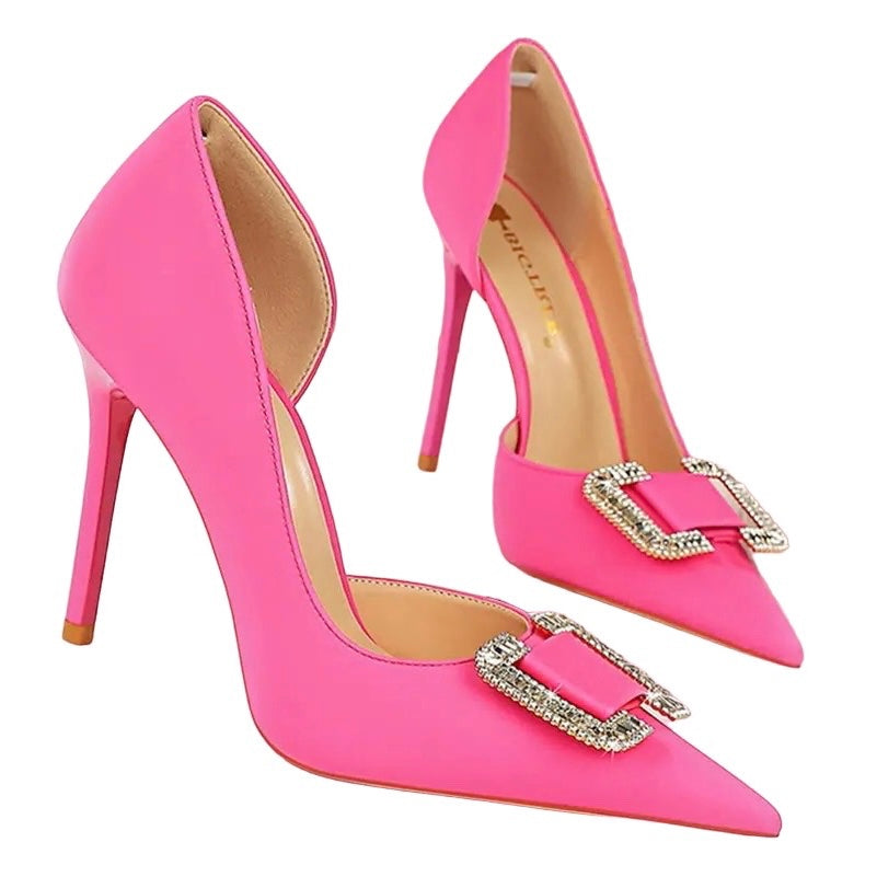 Chloe Heels || Blue Pink