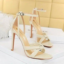 Load image into Gallery viewer, brown ankle strap heels sexy heels cheap heels
