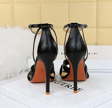 Load image into Gallery viewer, brown ankle strap heels sexy heels cheap heels
