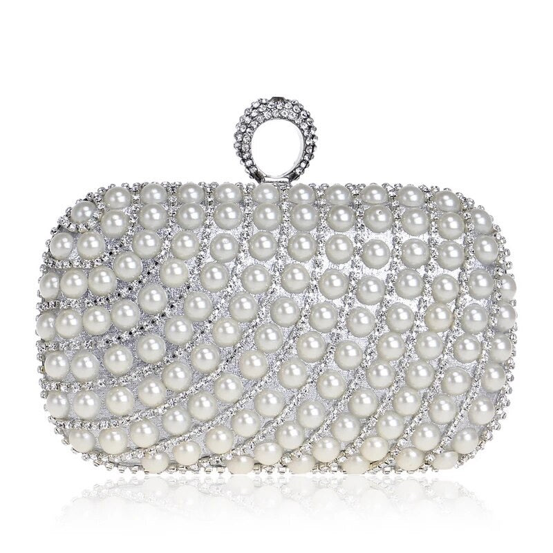 Pearl Clutch || Silver