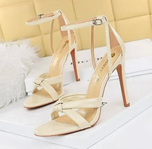 Load image into Gallery viewer, brown ankle strap heels sexy heels cheap heels
