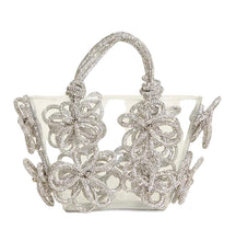 Load image into Gallery viewer, clear purse with crystal flowers
