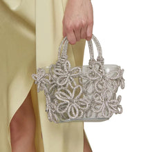 Load image into Gallery viewer, clear purse with crystal flowers
