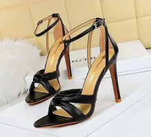 Load image into Gallery viewer, brown ankle strap heels sexy heels cheap heels
