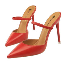 Load image into Gallery viewer, red pointed toe heels
