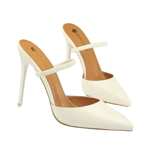 white pointed toe heels