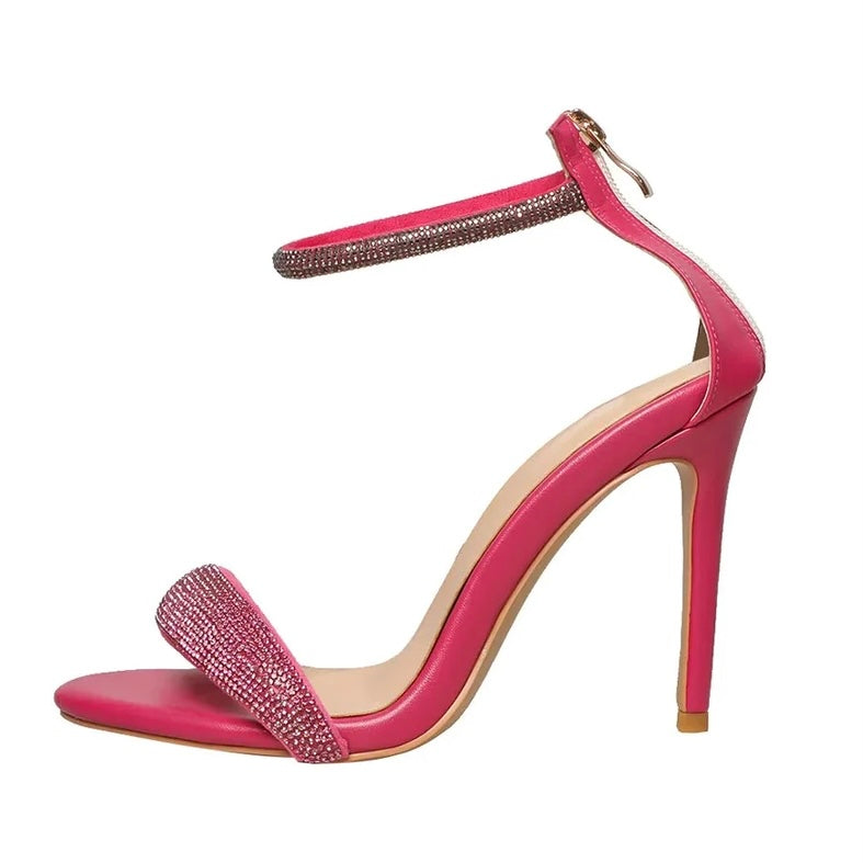 Jodie Heels || Pink Rhinestone