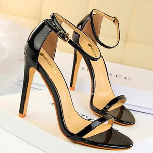 black 4" ankle heels 