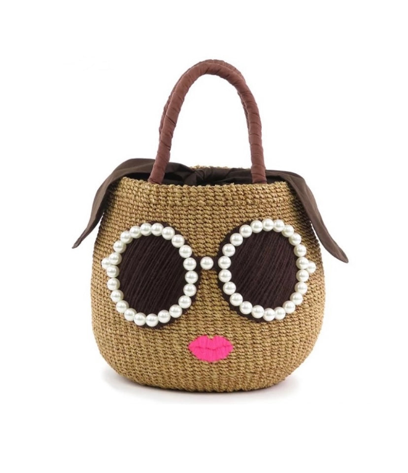 fancy straw beach bag