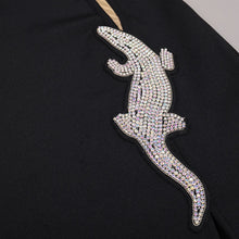 Load image into Gallery viewer, rhinestone alligator black dress
