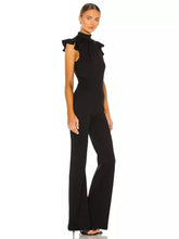 Load image into Gallery viewer, black ruffle jumpsuit
