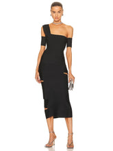 Load image into Gallery viewer, black bandage dress with cut outs
