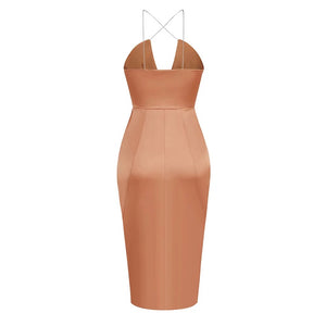 satin midi dress