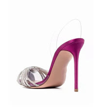 Load image into Gallery viewer, magenta clear heels shopluxhouse
