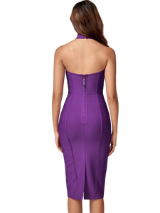 purple bandage dress revolve