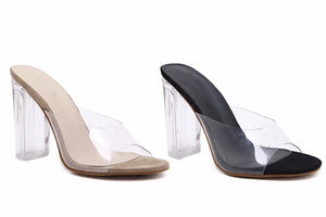 comfortable clear heels