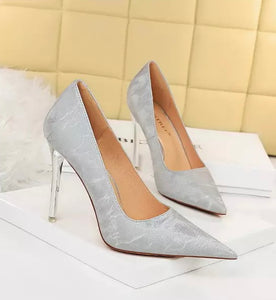 Cara Pointed Toe Heels || Grey