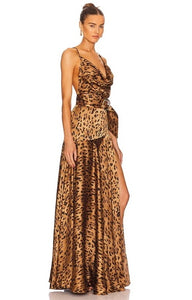 leopard maxi dress