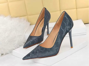 Cara Pointed Toe Heels || Blue