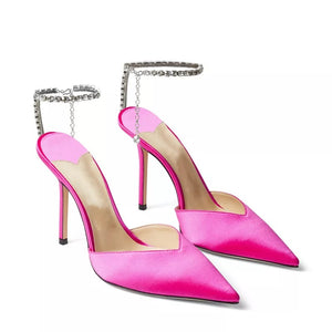 Vivienne Satin Heels || Pink