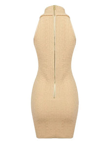 tan bandage mini dress