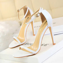 Load image into Gallery viewer, white 4&quot; ankle heels
