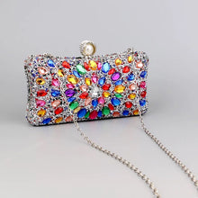 Load image into Gallery viewer, Rainbow Rhinestone Clutch
