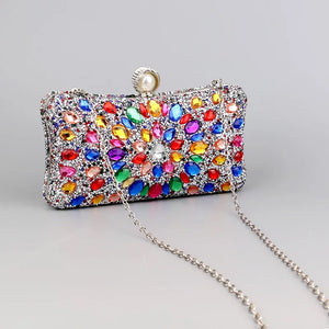 Rainbow Rhinestone Clutch