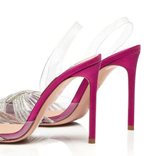 Load image into Gallery viewer, magenta clear heels shopluxhouse
