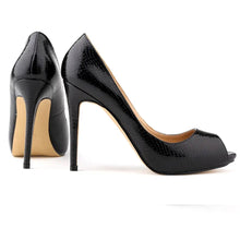 Load image into Gallery viewer, Marisa Peep Toe Heels || Black
