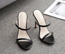 Load image into Gallery viewer, black slide on heels shopluxhouse
